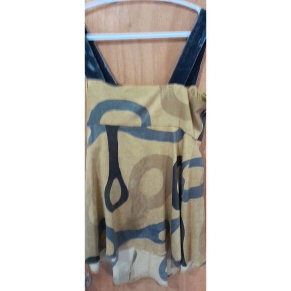 Simply Vera Wang GOLD/ BLUES Tank Top Size 6 Womens 1/2 Zip Side  VERY PRETTY - Picture 7 of 11